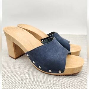 Unbranded Candies vintage Size 8 blue leather sandals heels boho Flaw